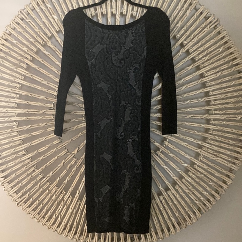 INC International Concepts Black Detailed Sweater Dress